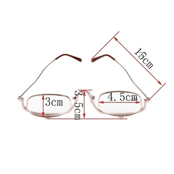 Katlanır okuma gözlüğü Makyaj Gözlük Kadınlar Metal Büyüteç Gözlük Aşağı Çevirmek Lens Diyoptri +1.0 1.5 2.0 2.5 3.0 3.5 4.0 3