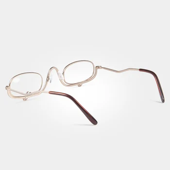 Katlanır okuma gözlüğü Makyaj Gözlük Kadınlar Metal Büyüteç Gözlük Aşağı Çevirmek Lens Diyoptri +1.0 1.5 2.0 2.5 3.0 3.5 4.0 5