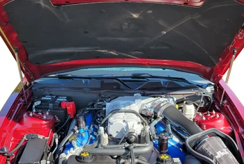 Ford Mustang 2010-için Ön Kaput Bonnet Değiştirmek Gaz Struts Asansör Şok Damperleri Emici Çubuk Prop Bar Karbon Fiber 3