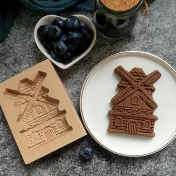 Ahşap kurabiye kesici Basın 3D Kek Kabartma Kalıp Pişirme Aracı Gül Çiçek Zencefilli Kurabiye Noel Elk Fondan Bisküvi kurabiye damgası
