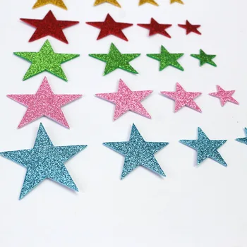 70 Adet / paket 3D Mix Renk Glitter Köpük Kendinden Yapışkanlı EVA Yıldız Çıkartmalar Scrapbooking DIY Anaokulu Parti Dekorasyon Çocuk Oyuncakları 1