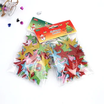 70 Adet / paket 3D Mix Renk Glitter Köpük Kendinden Yapışkanlı EVA Yıldız Çıkartmalar Scrapbooking DIY Anaokulu Parti Dekorasyon Çocuk Oyuncakları 3