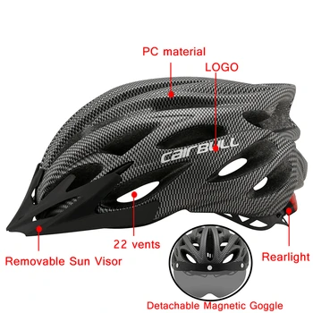 Cairbull Ultralight Bisiklet Kask Yol Mtb Dağ Bisikleti led ışık Çıkarılabilir Visor Gözlük Bisiklet Kask Kasko Accesorios 4