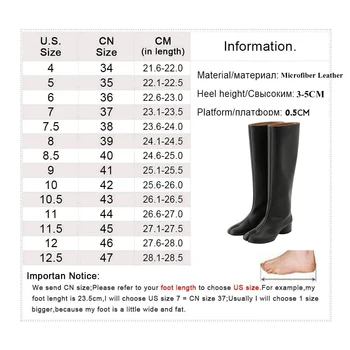 Yeni Bölünmüş Ayak Çizmeler Tıknaz Yuvarlak Yüksek Topuklu Kış Kadın Çizmeler Moda Tabi-Ayakkabı Kadın Diz-Yüksek Çizmeler zapatos de mujer zapato 0