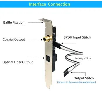 UNISIAN Fiber Optik Koaksiyel Dijital Ses Kartı 24BİT 192 kHz SPDIF Kızı Kartı Tam Yarım Yükseklik DAC DTS Dcoder için masaüstü bilgisayar