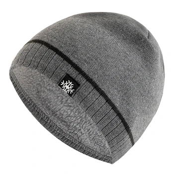 Yeni Unisex Kış Şapka Eklemek Kürk Astarlı Erkekler Ve Kadınlar Sıcak Kayak Bere Kap Rahat Kar Etiket Dekor Kış örgü şapkalar 4