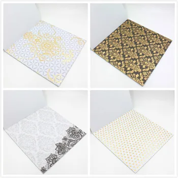 36 sheets / lot Vintage Siyah Altın çiçek desen yaratıcı papercraft kuşe kağıt el yapımı scrapbooking seti seti kitapları 0