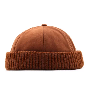Yeni Kış Docker şapka Denizci Kap erkekler kadınlar için Brimless Şapka Yün Kalınlaşmak Hip Hop Bere Takke Düz Renk Kız bere şapka
