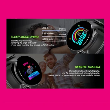 Akıllı saatler Bluetooth Spor İzci Dijital saatler Smartwatch Erkekler Kadınlar Kan Basıncı IOS Android akıllı bilezik D18 2022