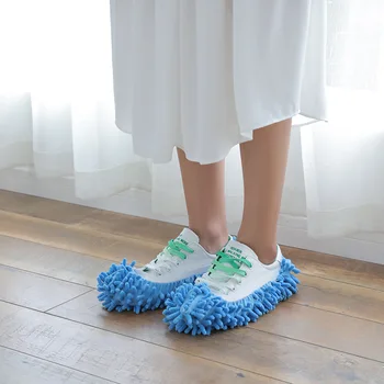 Mikrofiber Şönil Zemin Toz Terlik Paspas Silin Ayakkabı Peruk Ev Ev Bez Temiz Ayakkabı Kapağı Mophead Galoş Temizleme Araçları 0