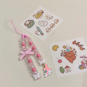 2022 Yeni Sanrio Kuromi Melodi Sevimli Kız kalp dıy cep telefonu kılıfı Aksesuarları Cep telefon zinciri Çanta Aksesuarları kolye Hediyeler