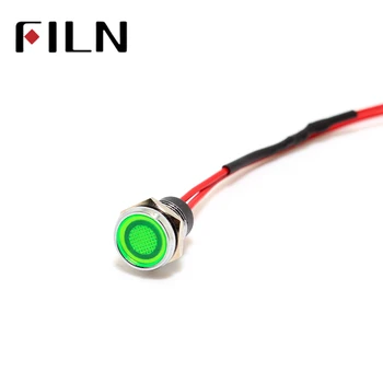 FİLM 8mm FL1M-8FW-3 kırmızı sarı mavi yeşil beyaz 6v 12v 110v 24v 220v led metal pilot lamba 20cm kablo ile