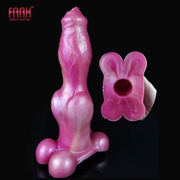 FAAK Köpek Düğüm Penis Kollu Büyük Yapay Penis Kılıf Cock Extender Büyütme Seks Oyuncak Erkekler İçin Silikon Karışık Renk Erkek Masturbator 0