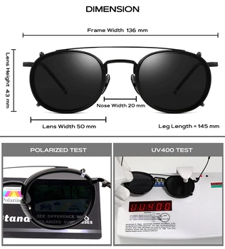 Gtand Vintage Yuvarlak Metal SteamPunk Tarzı Polarize güneş gözlüğü üzerinde klip Lens Çıkarılabilir TR90 güneş gözlüğü Anti Mavi gözlük çerçevesi