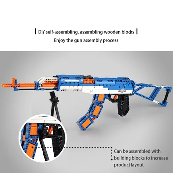 498 ADET AK-47 Saldırı Tüfeği Teknik Modeli Yapı Taşları Set Askeri Silah Tuğla Şehir oyuncak tabanca Oyuncaklar Çocuklar İçin