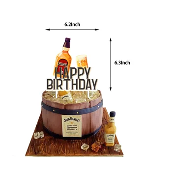 Şarap şişesi Kupası Viski kek dekor Afiş Balon Bekarlığa Veda Partisi Dekor Bira Tema Viski Temalı Doğum Günü Partisi Süslemeleri 2