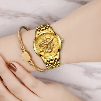 LIGE Kadın Saatler Kadınlar Moda İzle 2022 Klasik Bayanlar İzle Lüks Marka Elmas Kuvars Altın kol saati Kadınlar İçin Hediye + Kutu 2
