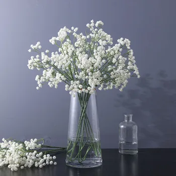 Yapay Plastik Çiçek Şube Simülasyon Uzun Gypsophila Düğün Aile Yatak Odası Bahçe Sıcak Dekorasyon Çiçek Düzenleme