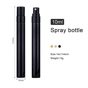 100 Adet/grup 10ML mini Parfüm Şişesi Altın gümüş siyah şişe Ambalaj kutusu İle Atomizer Sprey Şişeleri Örnek