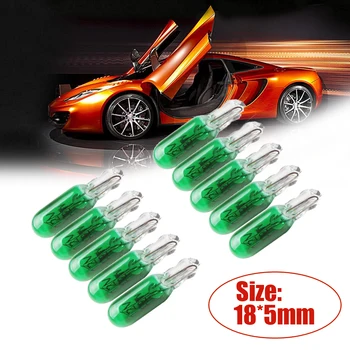 10 Adet T5 araba Dashboard ışık Otomobiller Okuma Gösterge Paneli Göstergesi Halojen Lamba ampuller oto Aksesuarları Yeşil LED 12V