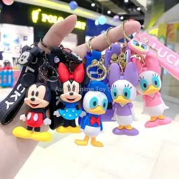 Yeni Karikatür Anime Disney Anahtarlık Mickey Mouse Minnie Şekil Donald Ördek Piglet Kawaii Anahtarlık Modeli Çocuk Oyuncakları Hediye