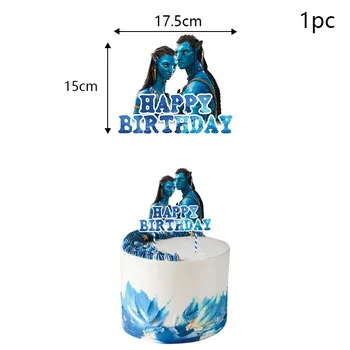 Film Avatar balon Doğum Günü partisi dekorasyon afiş kek Topper çocuk Doğum Günü partisi yüksek çözünürlük ile bebek duş 2