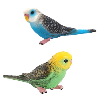 2 ADET Simüle Oyuncak Kuş Modeli Muhabbet Kuşu Küçük Boyutlu Parakeet Papağan Yapay Kuş Süsleme Hatıra Ev Bahçe Dekorasyonu