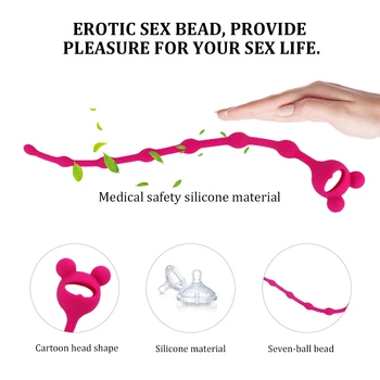 EXVOID çekme halkası Anal Plug Boncuk Topu Vajina Klitoris Orgazm Yumuşak Silikon Yetişkin Ürünleri Uzun anal tıkacı Seks Oyuncakları Kadınlar için erkekler