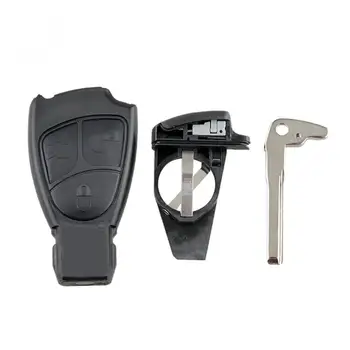 Araba Anahtarlık Durumda Kabuk Değiştirme Akıllı Insert Anahtar Uzaktan Kapak Bıçak ve Pil Tutucu Mercedes-Benz M B E SL CL 0