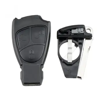 Araba Anahtarlık Durumda Kabuk Değiştirme Akıllı Insert Anahtar Uzaktan Kapak Bıçak ve Pil Tutucu Mercedes-Benz M B E SL CL 1