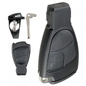 Araba Anahtarlık Durumda Kabuk Değiştirme Akıllı Insert Anahtar Uzaktan Kapak Bıçak ve Pil Tutucu Mercedes-Benz M B E SL CL 4