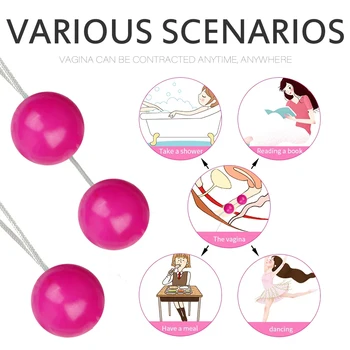 Vajinal Topları Kegel Egzersiz Ben Wa Topu Pelvik Kasları Vajina Sıkın Masaj Simülatörü Küçülen Topu Yetişkin Seks Oyuncak Kadınlar için 2