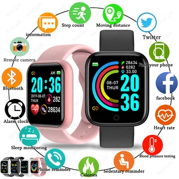 2022 D20 akıllı izle erkekler Kadınlar Smartwatch Kalp Hızı Monitörü Spor Spor Bilezik Xiaomi Redmi için Android iPhone Apple izle 2