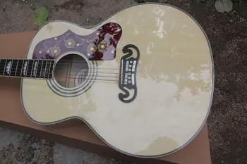 Sağlam Ladin üst J200 Akustik Gitar Siyah doğal ahşap renk 524
