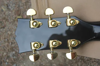 Sağlam Ladin üst J200 Akustik Gitar Siyah doğal ahşap renk 524 1