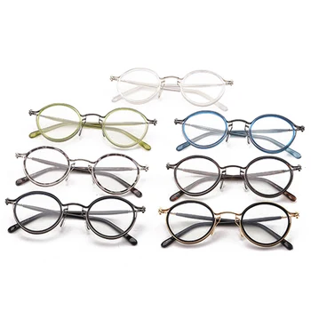 SO & EI Retro Oval Anti-Blu-Ray Kadınlar Lüks Gözlük Çerçeve Moda Bahar Menteşe TR90 Metal Erkekler Optik Mavi Yeşil Gözlük çerçeve