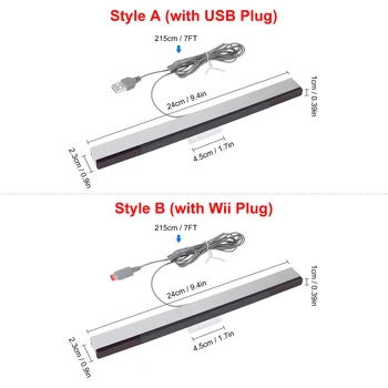 Nintendo Wii/Wii U + Standı için Sensör Yunus Çubuğu gibi PC'de Wii Uzaktan Kumandasını Kullanmak için USB Sensör Çubuğu 4