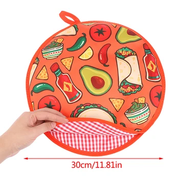 Bez Çanta Taşınabilir Tortilla İsıtıcı Kılıfı Mikrodalga Gıda İsıya Dayanıklı Sarar 0