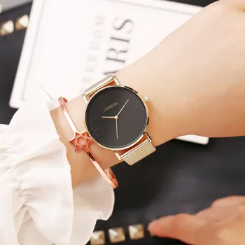 Kadınlar Basit Silikon İzle Bayan Kol Saati Moda Lüks Altın Gül Siyah Saatler Gümüş Bilek saatler Reloj Mujer Saat relojes