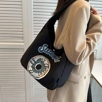 Tasarımcı çantası Çörek Nakış Kadın omuzdan askili çanta Markaları keten çantalar Kadınlar için 2022 Çanta ve çantalar alışveriş çantası Hobos Şık