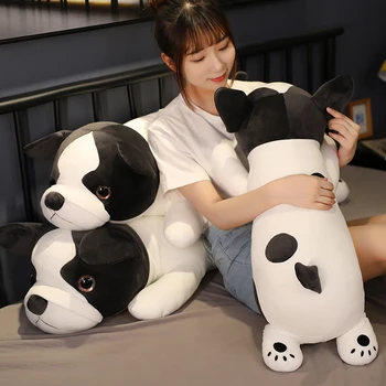 80-120cm Sevimli Gerçekçi Bulldog peluş oyuncak Güzel Hayvan Bebek Dolması Süper Yumuşak Yüksek Kaliteli Dev Pug Yastık Çocuk Kız Hediye İçin