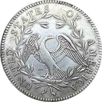 Amerika Birleşik Devletleri Sikke 1794 Liberty Akan Saç Bir Dolar Cupronickel Gümüş Kaplama Kopya Paraları