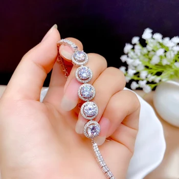 2020 yeni moissanite bilezik kadınlar takı için parlak daha iyi elmas gerçek 925 gümüş GRA sertifikası kız doğum günü hediyesi