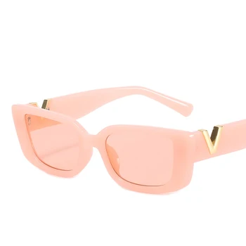 2022 Yeni Moda Kedi Göz Güneş Gözlüğü Lüks V güneş gözlüğü Bayanlar İçin Klasik Dikdörtgen Sürüş Küçük Çerçeve Gözlük UV400
