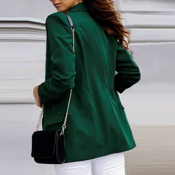 2023 Yeni Kadın Zarif Gevşek Blazer Ceketler Ofis Bayanlar Blazers İş Giysisi Moda Uzun Kollu Ceket Dış Giyim 1