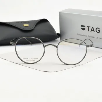 2023 yeni yuvarlak titanyum optik gözlük çerçevesi kadın Marka Retro gözlük bilgisayar miyopi gözlük çerçeveleri erkekler için gözlük 5