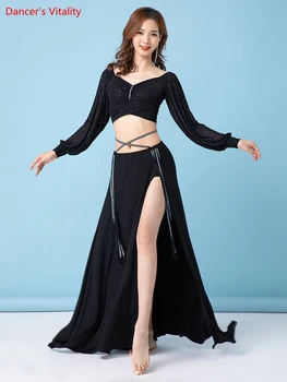 Oryantal Dans Uygulama Elbise Kış 2021 Yeni Oryantal Dans Elbise Modal High-end Performans Elbise Uzun Etek Takım Elbise Kadın