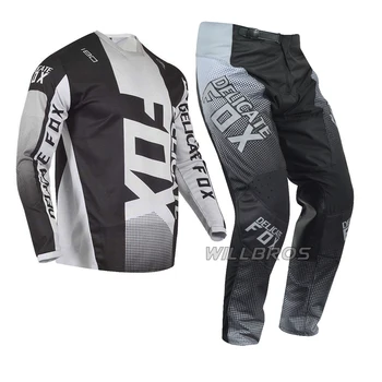 MX Jersey Pantolon Combo Narin Tilki Motokros dişli seti 180 Oktiv Motosiklet Sürme Yarış DH MTB BMX Pantalon Off-road Kir Bisiklet