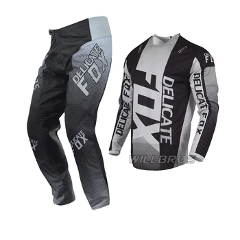 MX Jersey Pantolon Combo Narin Tilki Motokros dişli seti 180 Oktiv Motosiklet Sürme Yarış DH MTB BMX Pantalon Off-road Kir Bisiklet 1