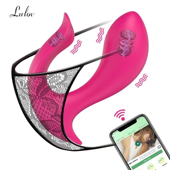 Giyilebilir Vibratör APP Bluetooth Kadınlar için Kablosuz Uzaktan Kumanda Kadın Klitoris Klitoris Stimülatörü Ürünleri Yetişkin için Seks Oyuncak